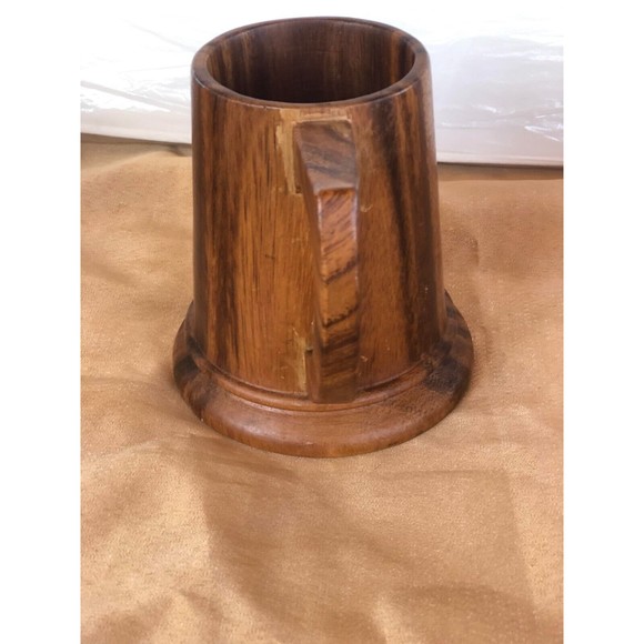 vintage /Antique Wooden Cup Handmade Coffee Tea Beer Juice Milk Mug Drink - Picture 7 of 7